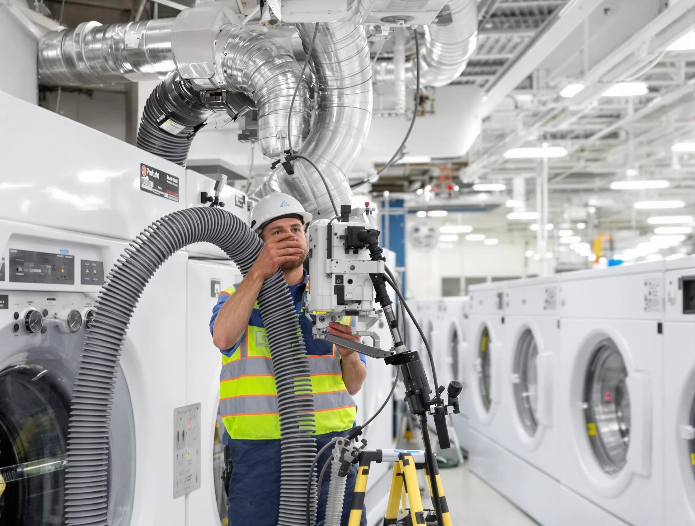 Pine Dryer Vent Cleaning team performing commercial-grade dryer vent cleaning at a business facility in Pine